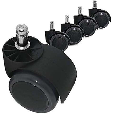 Guildrey 5 Pcs Office Chair Caster Wheels, 7/16” (11mm) Stem Diameter, Protecting Floor Rubber, Standard Stem, Easy Install for Replacement Cover