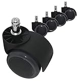Guildrey Office Chair Caster Wheels, 7/16” (11mm) Stem Diameter, Protecting Floor Rubber, Standard S