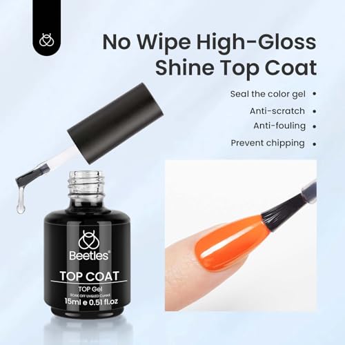 Image of Beetles Gel Top Coat 15ml No Wipe High Gloss for Gel Nail Polish
