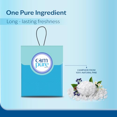 Image of CamPure Camphor Insta Pouch Pack Of 3-100% Organic | Air Freshener For Car, Wardrobe, Office Cabin's, Drawers, Travel Bag & Bathroom
