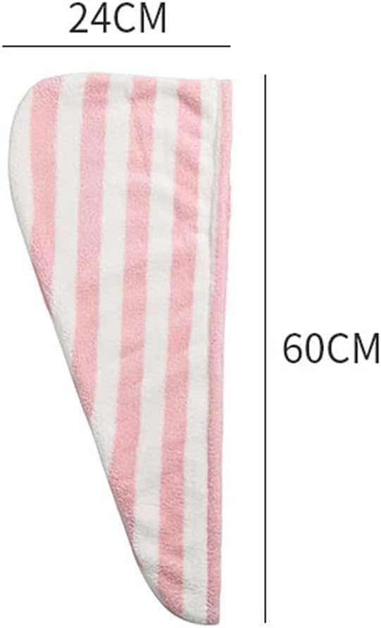 Hair Drying Hat Women's Stripe Strong Absorbent Quick-Drying Soft Wipe Pack Turban