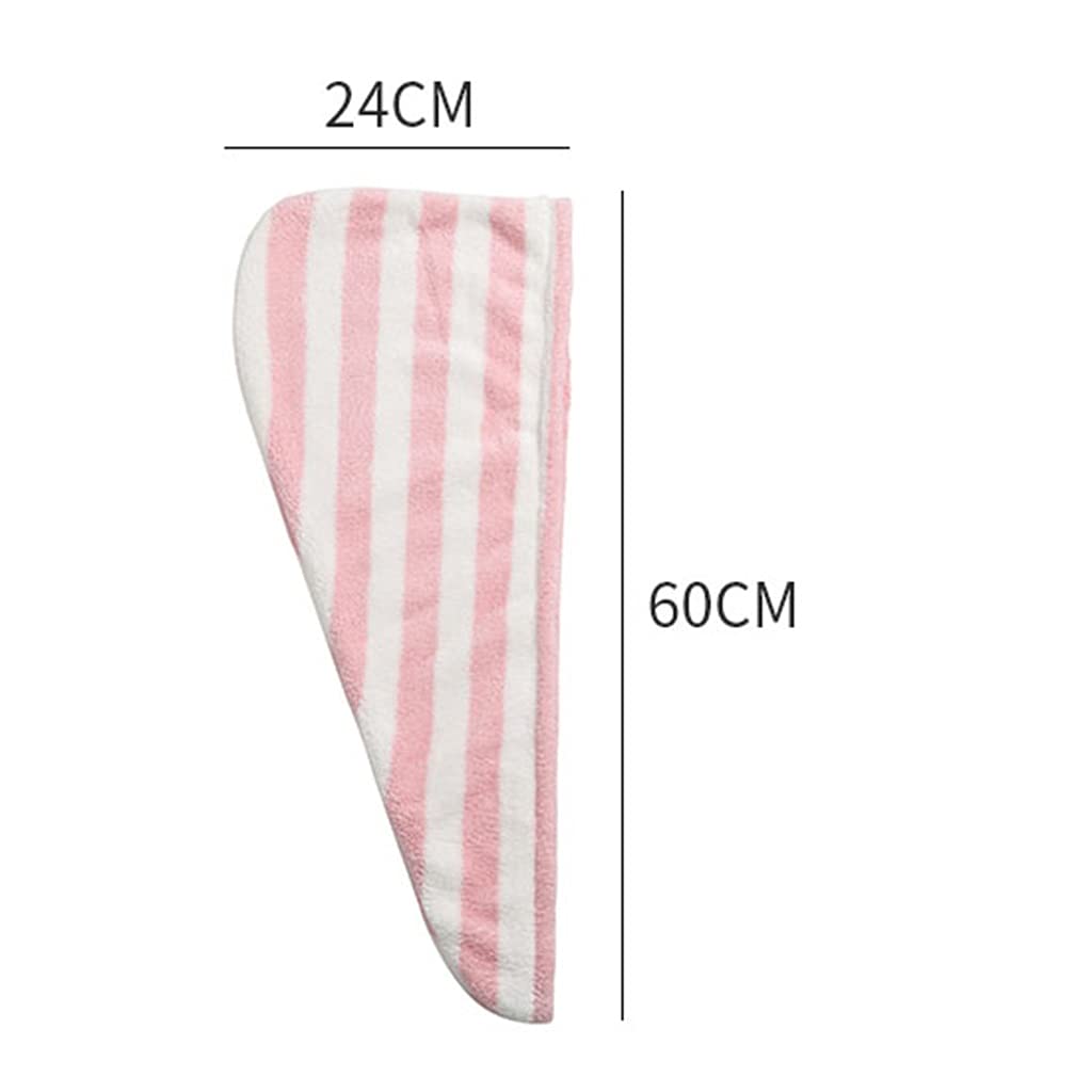 Hair Drying Hat Women's Stripe Strong Absorbent Quick-drying Soft Wipe Pack Turban