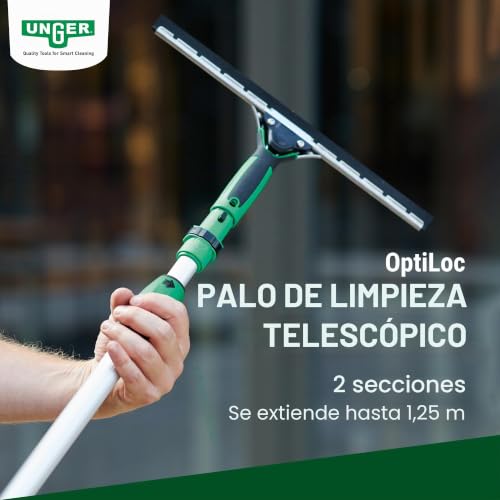 Miniatura 2 de Unger Optiloc 1,25 M Varilla Telescópica Compatible Con Herramientas De Limpieza De Ventanas, Mango Ergonómico, Punta Antideslizante, Bloqueo De Dos Componentes Ez120