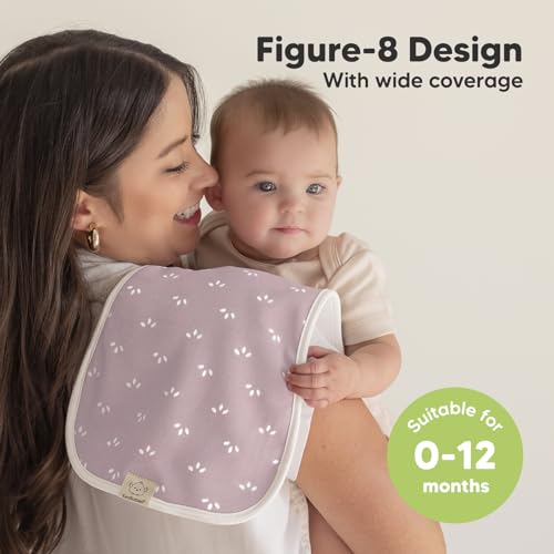 image for KeaBabies Organic Burp Cloths Baby Boy & Girl - 5-Pack Super Absorbent