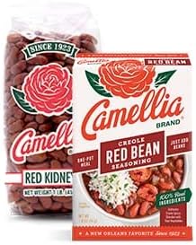 Camellia Brand Dried Red Kidney Beans & Red Bean Seasoning, Authentic Louisiana Flavor (Set of 2)