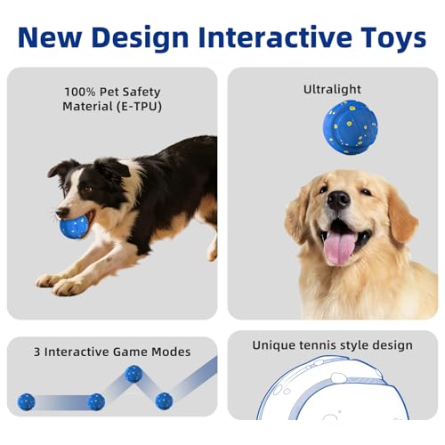 Balle interactive chien bleu : jouet d'occupation autonome et rechargeable - 5