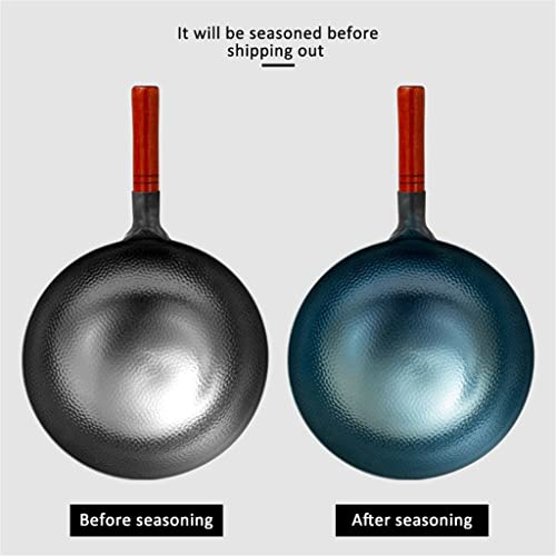 Wok de hierro tradicional hecho a mano con mango desmontable miniatura 5