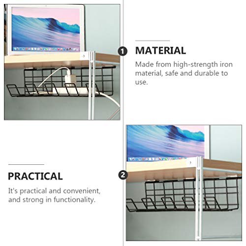 UPKOCH Sob a Mesa Bandeja de Gerenciamento de Cabos Cabo De Fio De Metal Cesta De Rack de Armazename