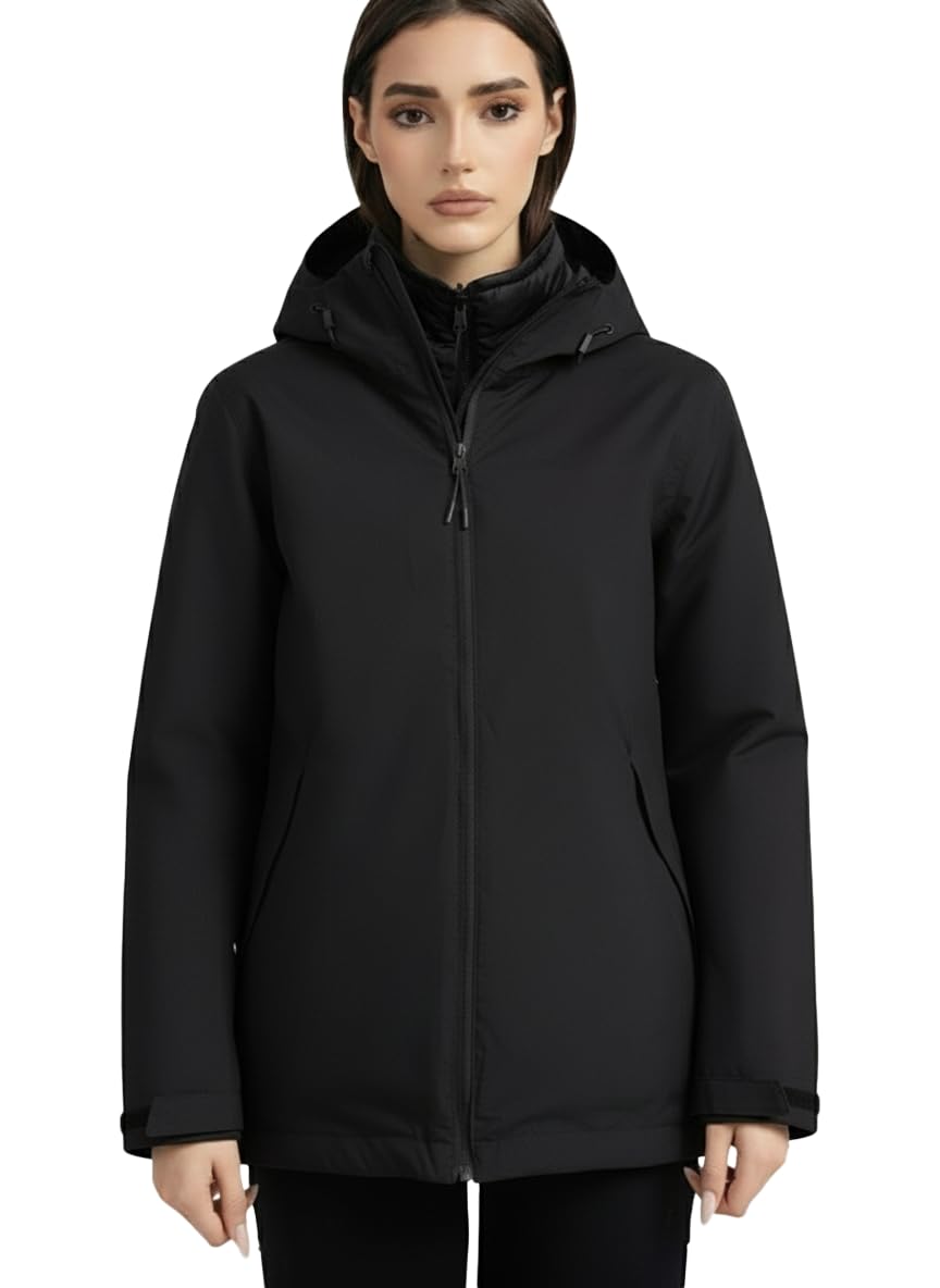 Giacca Softshell Donna 2 in 1 con Piumino 100g Rimovibile – Giacca Antivento Termica per Outdoor, Trekking, Viaggi e Uso Quotidiano