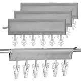 FELTECHELECTR 4 Stück Kleiderbügelclips Wäscheklammern mit Rutschfestem Griff Faltbar Tragbar...