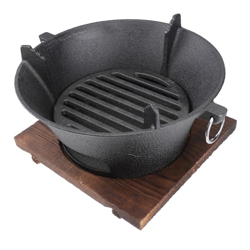 Barbecue de extérieur fonte grand modèle durable avec poêle de camping