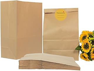 Large Brown Paper Bags 33 x 15.5 x 42 cm Sandwich Food Brown Bags,Brown Paper Gift Bags,Recycled Paper Bags, Party Wedding, Festive Paper Bags