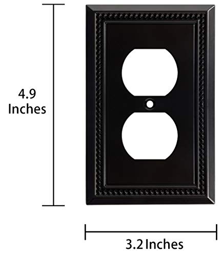 Image of Henne Bery Sunken Pearls Heavy Duty Switch Plate /Wall Plate /Outlet Cover (Single Duplex 3PK, Matte Black)