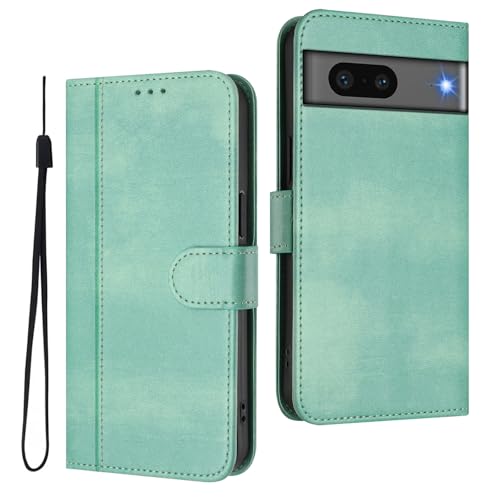 Custodia per Google Pixel 7 Cover con Slot CartaSupporto Visuale Antiurto Chiusura Magnetica Protective - Chiaro verde pelle