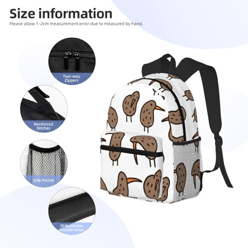 Sac à dos imperméable kiwi oiseau protégeant vos affaires de cours - 4