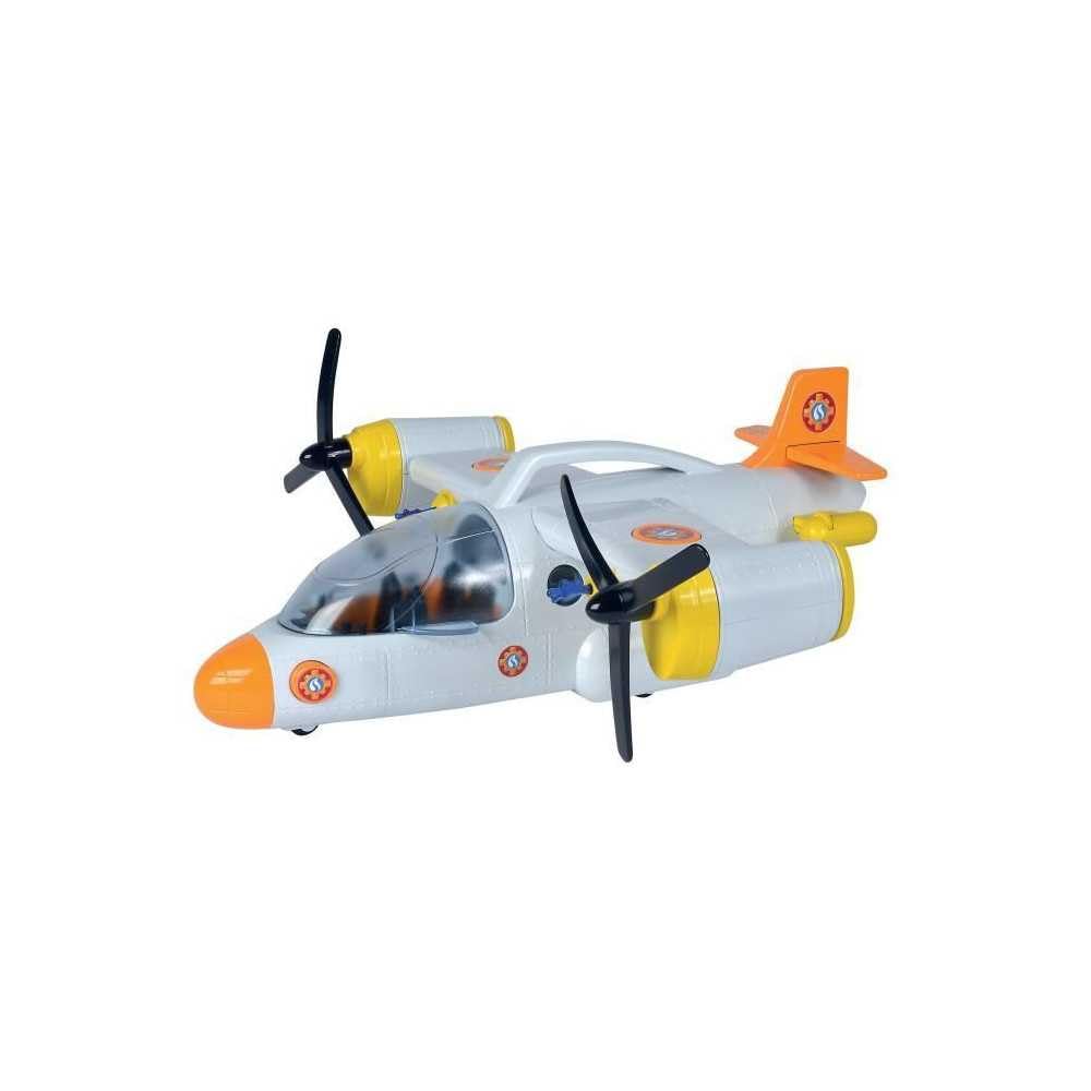 Simba 109252615038 Strażak Sam Samolot ratunkowy światło, dźwięk, strzela i posiada wiele funkcji, 42 cm