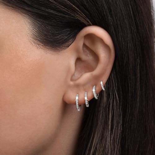 LEXODY Silver Hoop Earrings Set for Women, Lightweight Small Sterling Silver/Gold Hoop Huggie Earrings Multiple Piercing Hypoallergenic Cartilage Earrings for Women Trendy Jewelry Gifts2