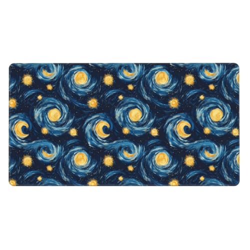 Grand tapis de souris de jeu avec base en caoutchouc antidérapante ciel étoilé