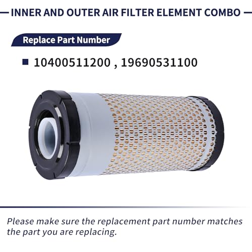 Magimaker 10400511200 Air Filter Maintenance Filter Kit Inner and Outer Air Filter Element Combo 19690531100 Compatible with Mahindra Tractor Parts Accessories 2815 HST 3616 Gear 4WD