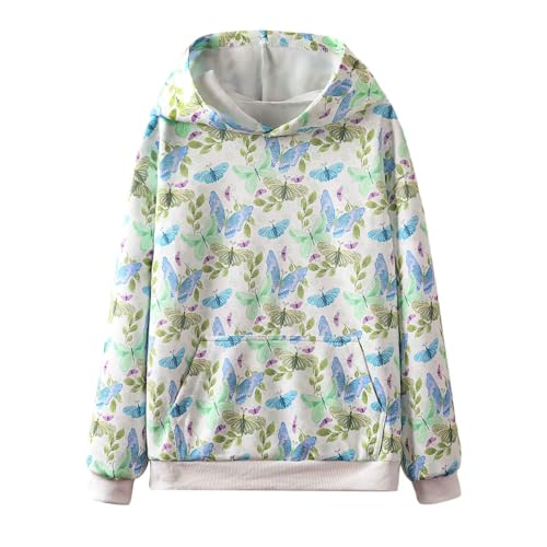 Image of WELAKEN Girls and Toddlers' Pullover Printed Hoodie Sweatshirt with Kangaroo Pocket