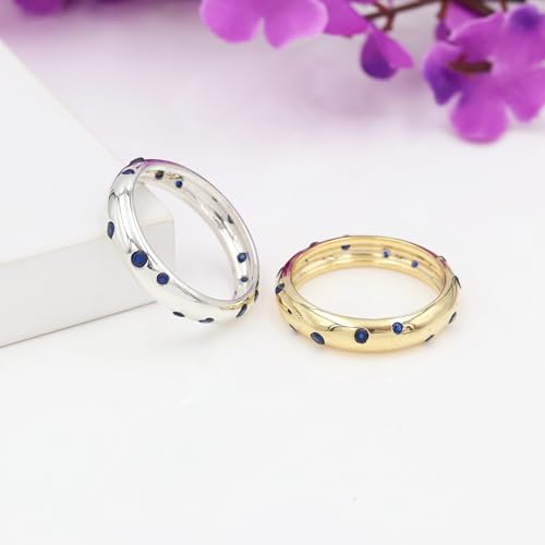 Bague tanzanite argent 925 ajustable bague empilable bleue - 7