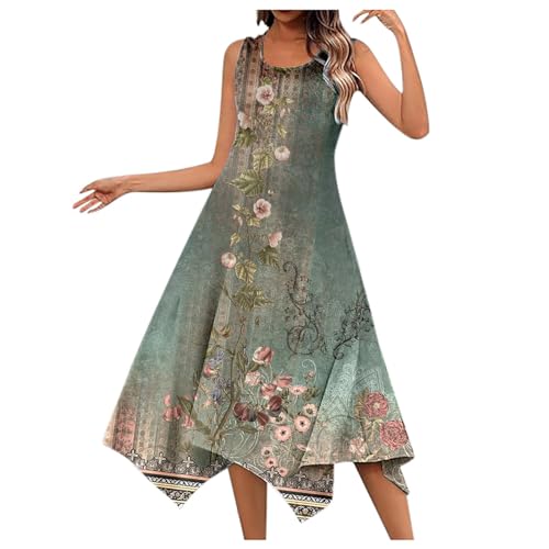 Robe maxi sans manches imprimée mode d'été décontractée pour femme
