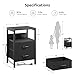 Lazzanto NightStand Bedside Charging Table Bedroom - Night Stand with Charger Station, Modern Nightstand with Open Shelf & 2 Fabric Drawers, Bed Side Table with USB-C Port for Dorm, Black