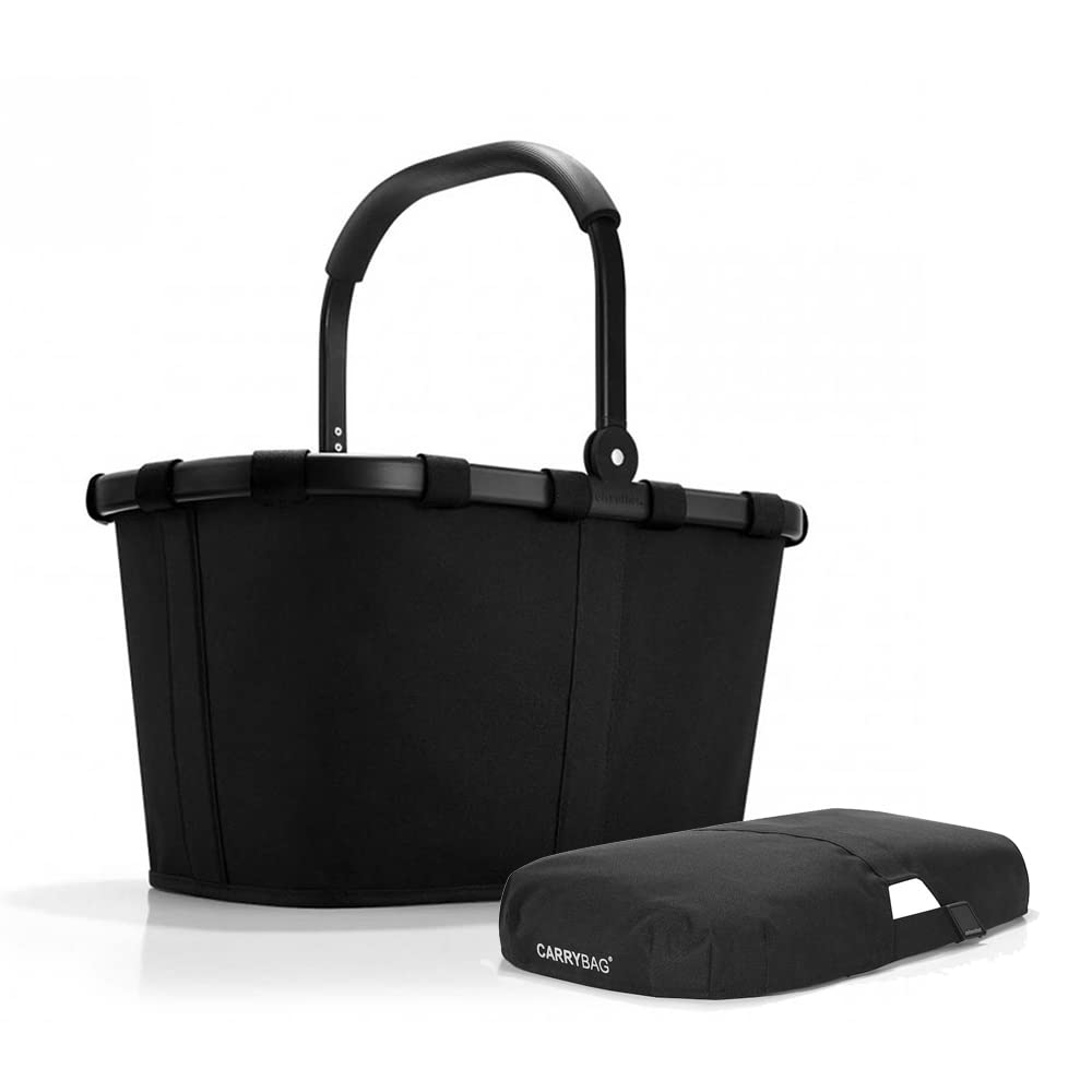 Reisenthel carrybag Frame Black Henkelkorb Einkaufskorb schwarz + Cover schwarz