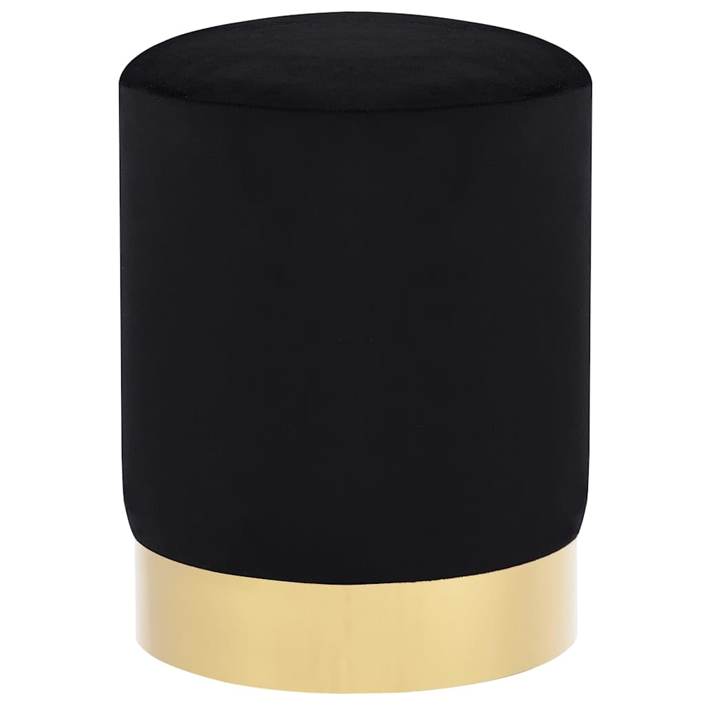 Taburete plegable negro y dorado, 28 x 36 cm, asiento de terciopelo con base de metal, versátil para cocina, salón, balcón, jardín, terraza, exterior, portátil, ahorra espacio, apilable
