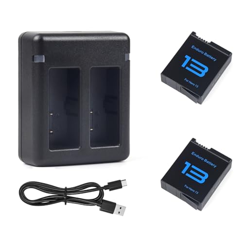 Oyomba Hero 13 Batterie 2100 mAh entièrement Compatible avec Hero 13 Black (Lot de 2 Batteries, Charge Rapide de Type C)