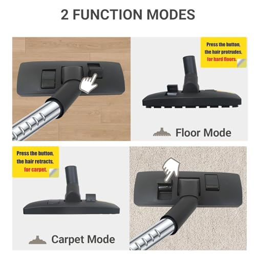 Image of EZ SPARES 1 1 /4 inch 32mm Universal Vacuum Cleaner Euro Floor Brush Head Brush Attachment for Floor and Carpet Combo Tool (Black)