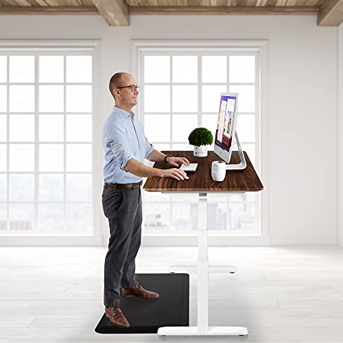 Image of Seville Classics AIRLIFT Pro S3 54 inch Solid-Top Commercial-Grade Electric Adjustable Standing Desk (51.4 inch Max Height) Table - White /Walnut