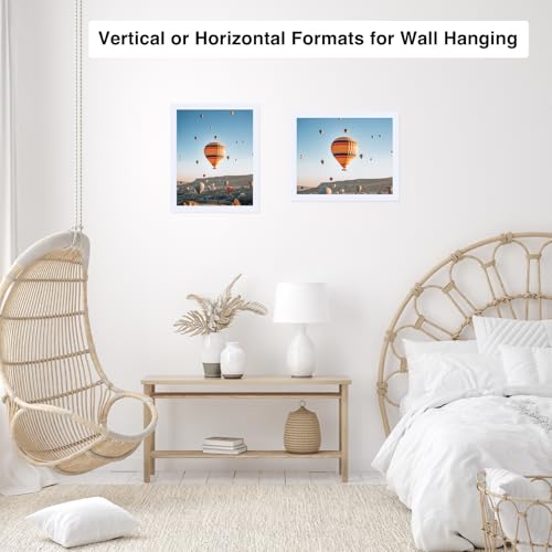 Image of JCJMY 8.5x12 Picture Frame White for Wall Hanging or Tabletop, Wall Mounting Horizontally or Vertically, 8.5 x 12 Wall Gallery Poster Photo Frame with Shatter Resistant Plexiglass, White