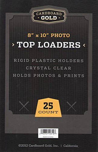 (250 Pack) Cardboard Gold 8x10 Top Loaders - Crystal Clear PVC Holders for Photos Prints & Documents - Rigid & Non-Harmful Material No Plasticizers - Protect Store & Display 8x10 Photographs