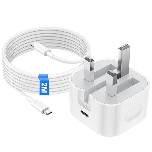 iPhone Fast Charger Plug and 2M Cable [Apple MFi Certified], 20W Fast Charge for Apple iPhone 14/14 Pro/13/13 Pro/12/12 Pro/11/SE/10/8, iPhone Charger Cable and USB C Fast Charger Plug Power Adapter