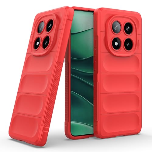 Image of Zapcase Back Case Cover for Mi Redmi Note 14 Pro 5G | Compatible for Mi Redmi Note 14 Pro 5G Back Cover | Liquid Silicon Magic Case with Camera Protection | Red