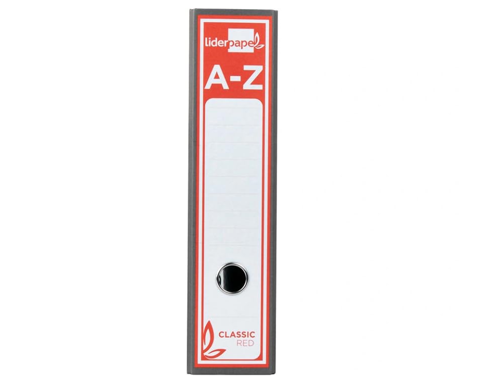 Archivador de Palanca Tamaño Folio con Caja, Archivadores de Cartón Forrado Gris con Compresor Metálico, Lomo Ancho 75 mm, Resistente. OFFICEPAPER (PACK 8 UNDS)