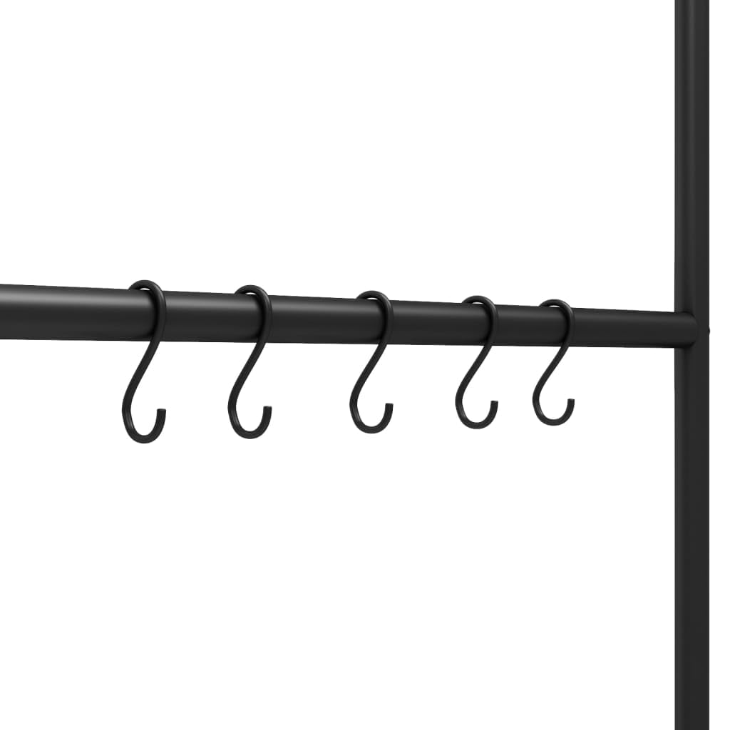 Genérico Toallero Escalera con 5 Niveles Negro 58x175 cm Hierro,Accesorios para el baño,Toalleros-343114