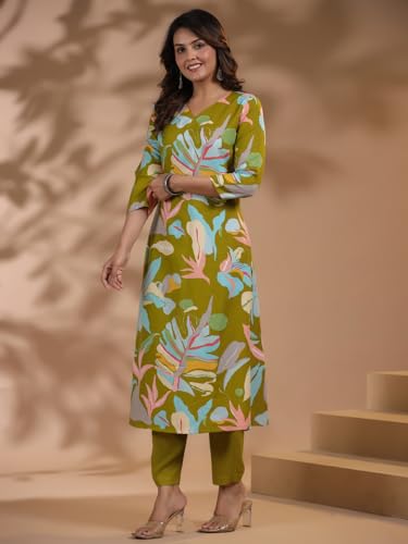 Image of ANNI Designer Women's Chanderi Straight Printed 2Pc Kurta Set