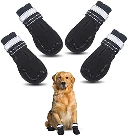 Dog Shoes For Hot Pavement- Booties for Small Medium Large Dogs- Breathable Boots & Paw Protectors- Summer Shoe for Heat Protection Hardwood Floors Beach Hiking Walking Water- Doggy Foot Covers Size 6