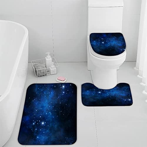 Zifarm Badematte Rutschfeste 50x80 cm Sternenklarer Himmel Badvorleger-Set 3D Universum Nachthimmel Mikrofaser Flanell… – Bild 5