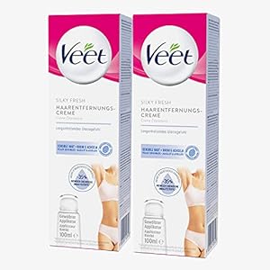 Veet Haarentfernunscreme Bikini & Achseln im DUO – Geeignet für sensible Haut, 200 g