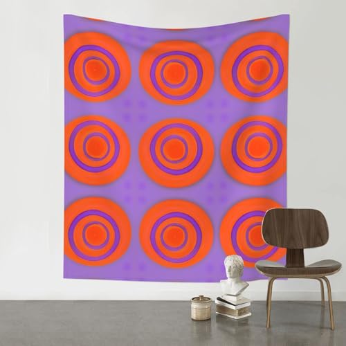 Tapisserie cercle orange QAZWZML pour décoration murale de chambre et dortoir