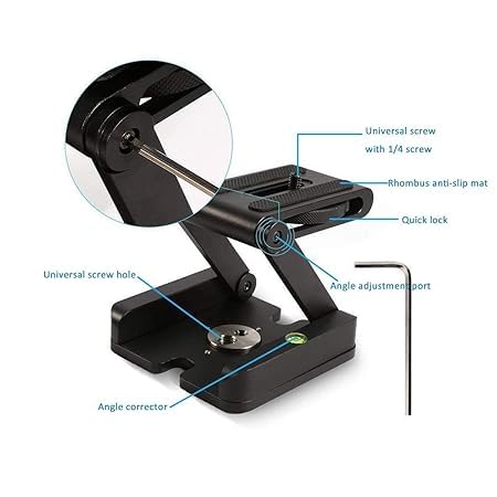 Image of Foldable Z Pan Tilt Tripod Head Quick Release Plate Holder for DSLR Camera Camcorder Photography Accessory - 1 Piece (Black) (Z Plate)