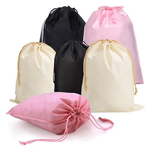 Housses Chaussures,Sac Tissu Cordon,Sac Cordon,12 Piece Sac à Cordon,Sac Rangement Chaussures,Pochette Chaussures Voyage,Non Woven Dust Proof Drawstring Shoe Storage Bag pour Le Voyage Ménage