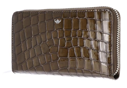 Porte-monnaie femme fermeture éclair Golden Head Cayenne marron zippé