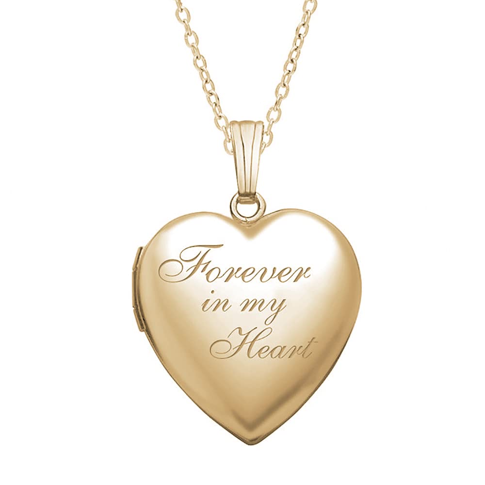 Forever in My Heart Necklace | Customizable Locket Necklace | Personalized Photo Necklace | Engraved