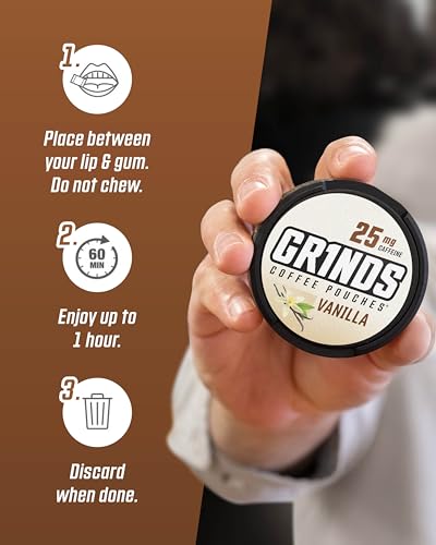 Image of Grinds Coffee Pouches | 5 Can Sampler | Double Shot Espresso, Vanilla, New Orleans, Double Mocha, Caramel | 1 Pouch eq. 1 /4 Cup of Coffee