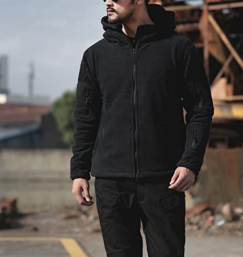 sunongvt Men's Fleece Jacket Soft Lightweight Military Tactical Outdoor Casual Coats Men Hooded Autumn Outer Adventure Jacket2