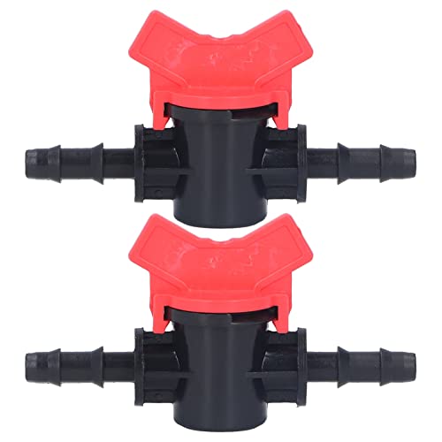 2 Pcs Drip Irrigation Shut Off Valve Barbed Shut-Off Valve Universal for Vegetable Garden, Plantation and Back Garden Drip Irrigation Pipe Connection(2#)(8MM)